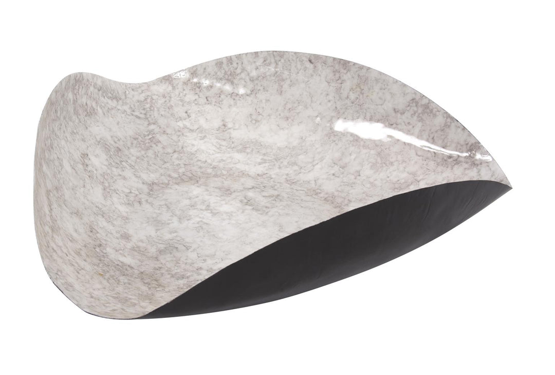 Howard Elliott Collection Flared Gray Marbled Iron Plate, Large