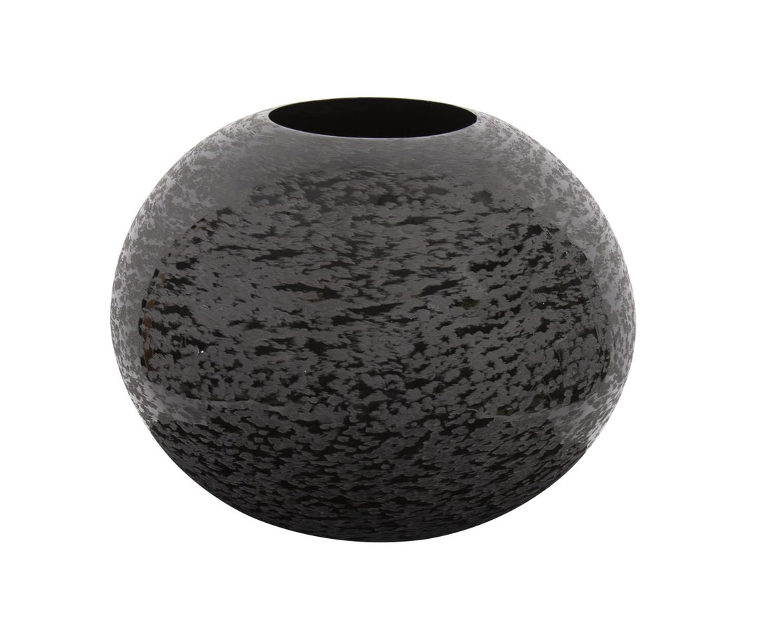 Howard Elliott Collection Chiseled Texture Black Iron Globe Vase, Large