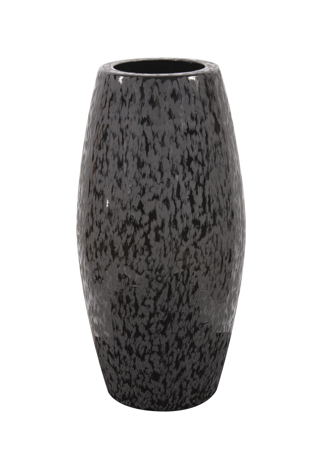 Howard Elliott Collection Chiseled Texture Black Iron Cylinder Vase, Large