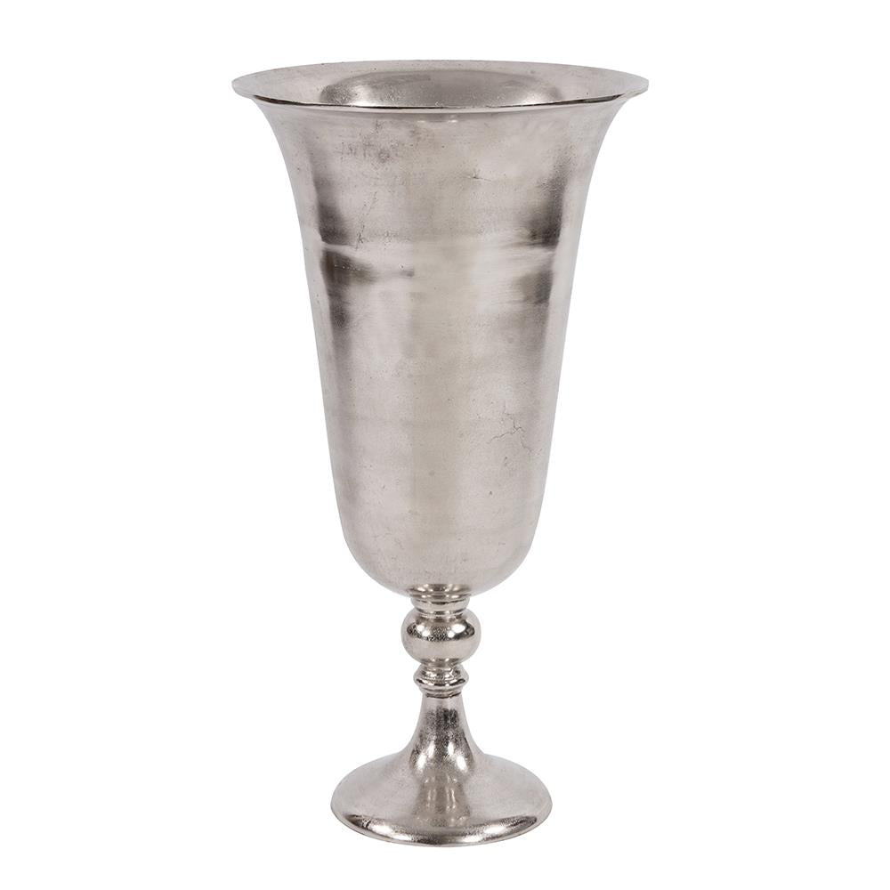 Howard Elliott Collection Silver Aluminum Footed Oversized Vase, Large