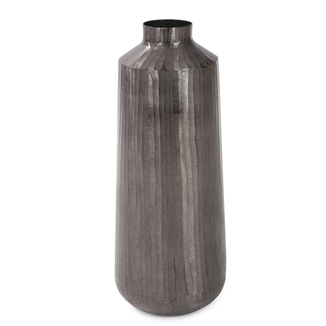 Howard Elliott Collection Carbon Gray Chiseled Aluminum Jar