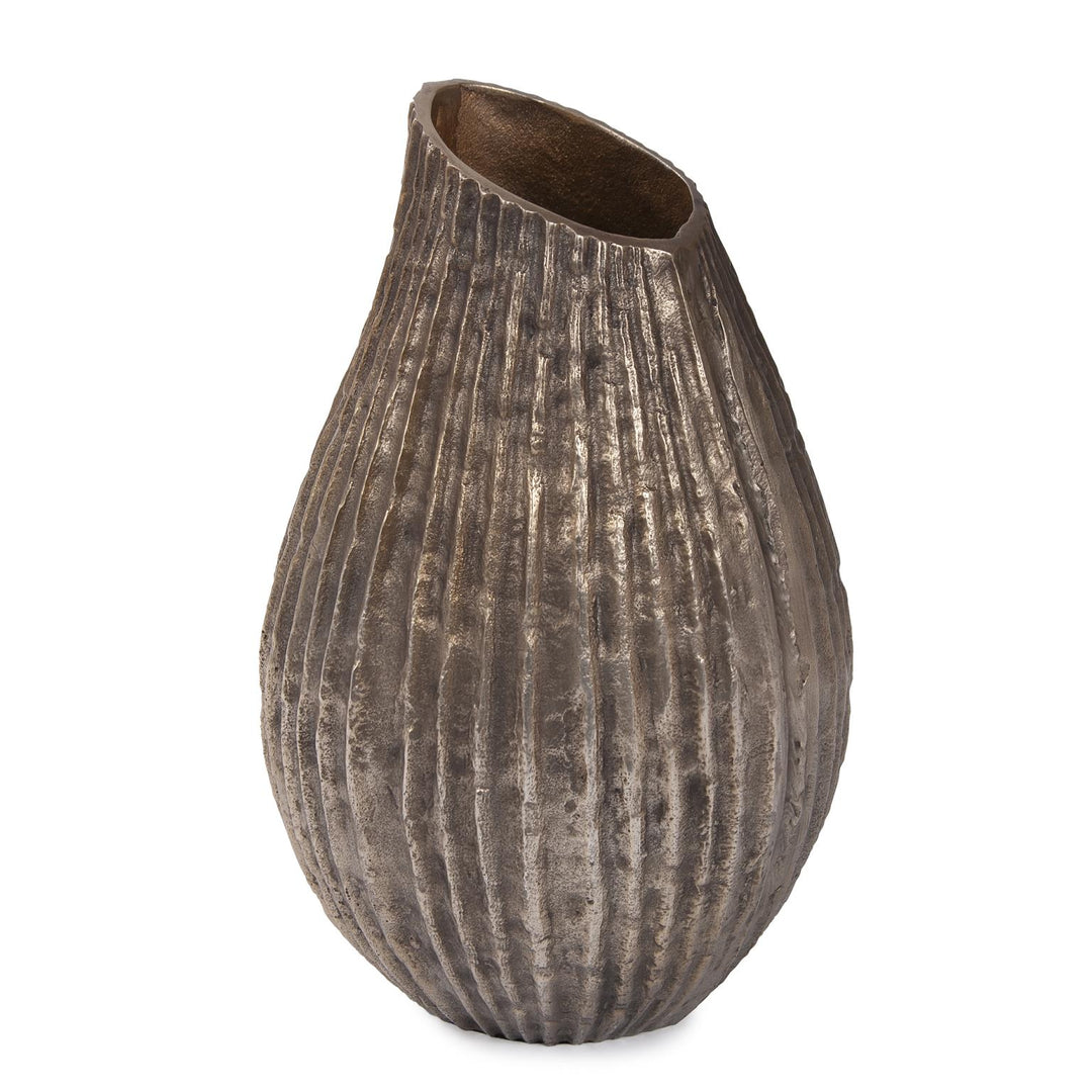 Howard Elliott Collection Organic Grooved Teardrop Aluminum Vase