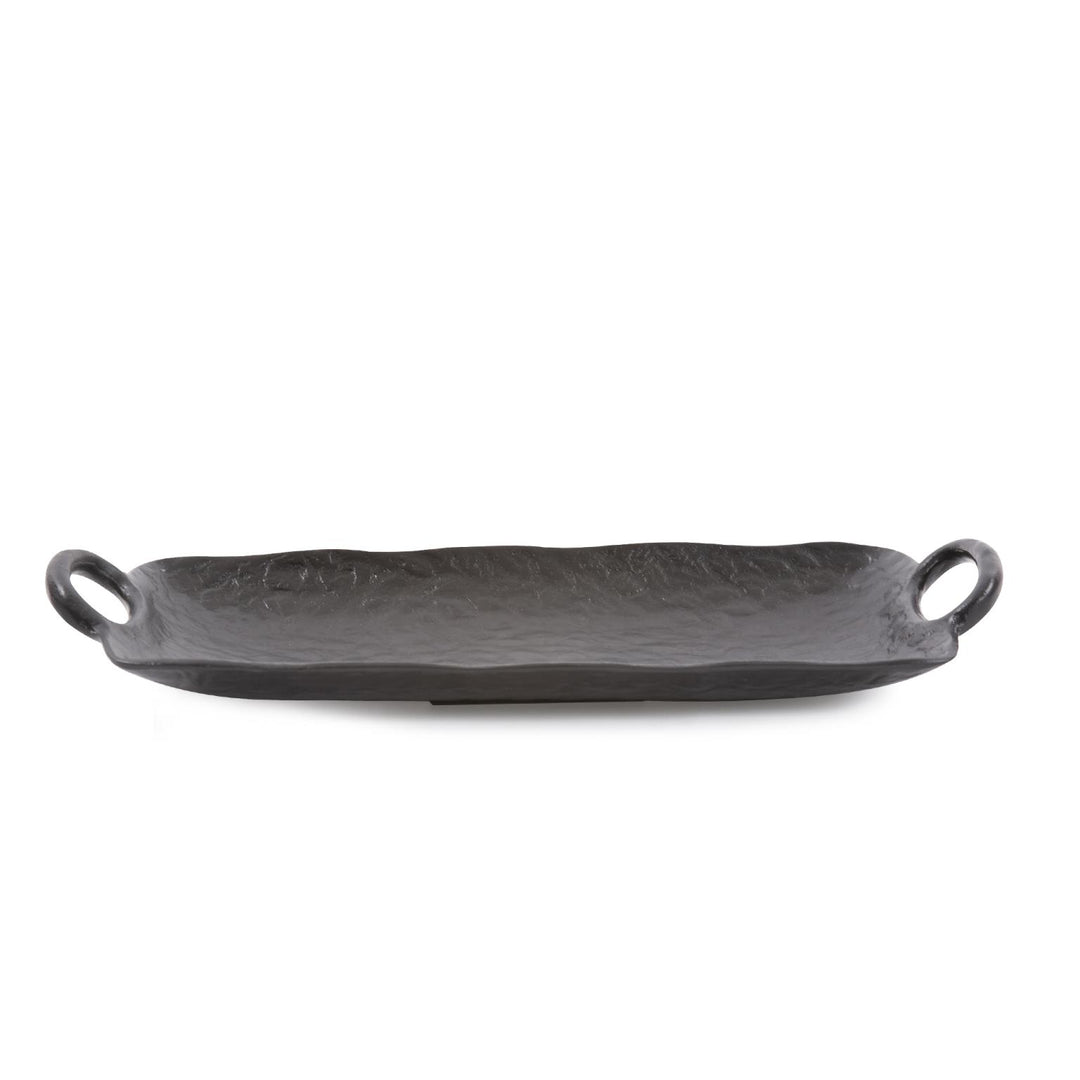 Howard Elliott Collection Hammered Organic Ebony Aluminum Tray, Large Trays Howard Elliott Collection   