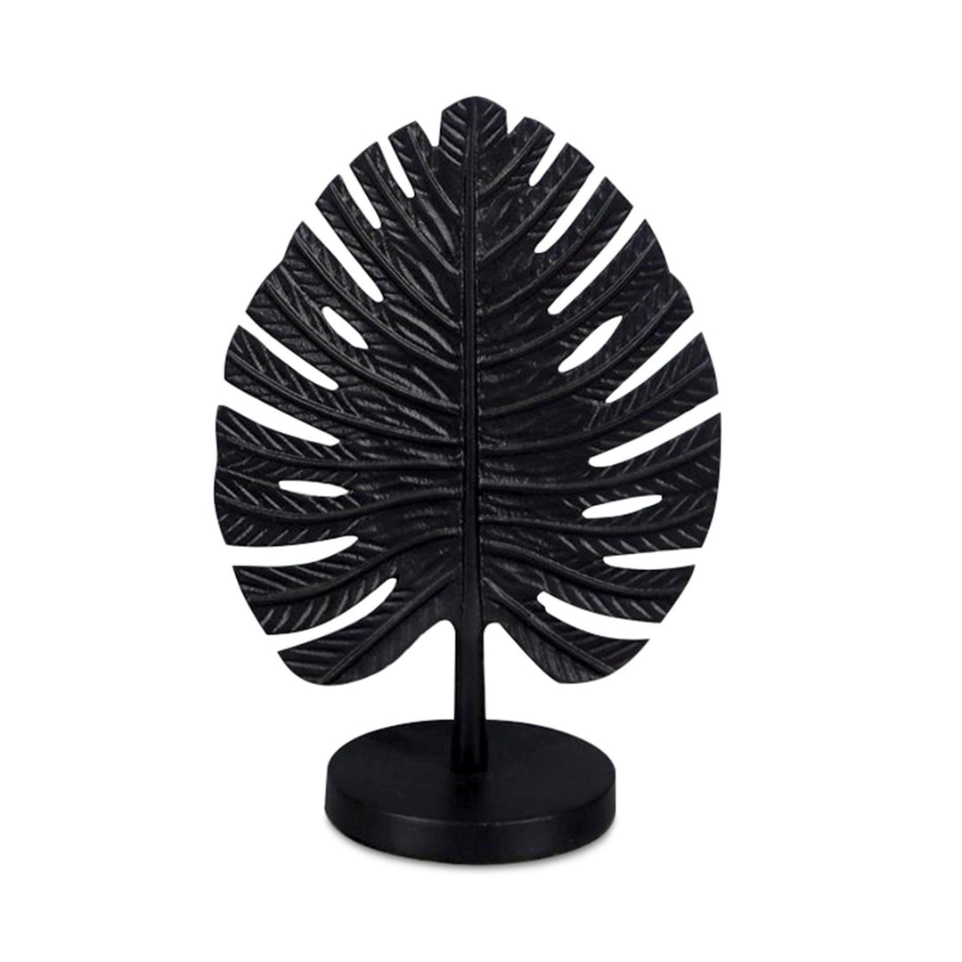 Howard Elliott Collection Small Palmetto Leaf Sculpture in Black