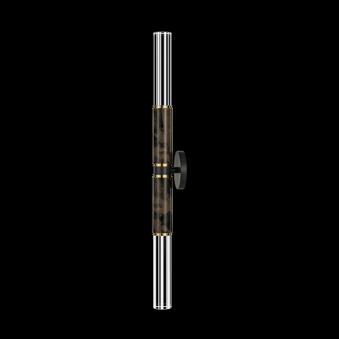 Fine Art Handcrafted Lighting Antonia 34"H Sconce in Standard Black Iron, Brass, Charcoal (100020-111)