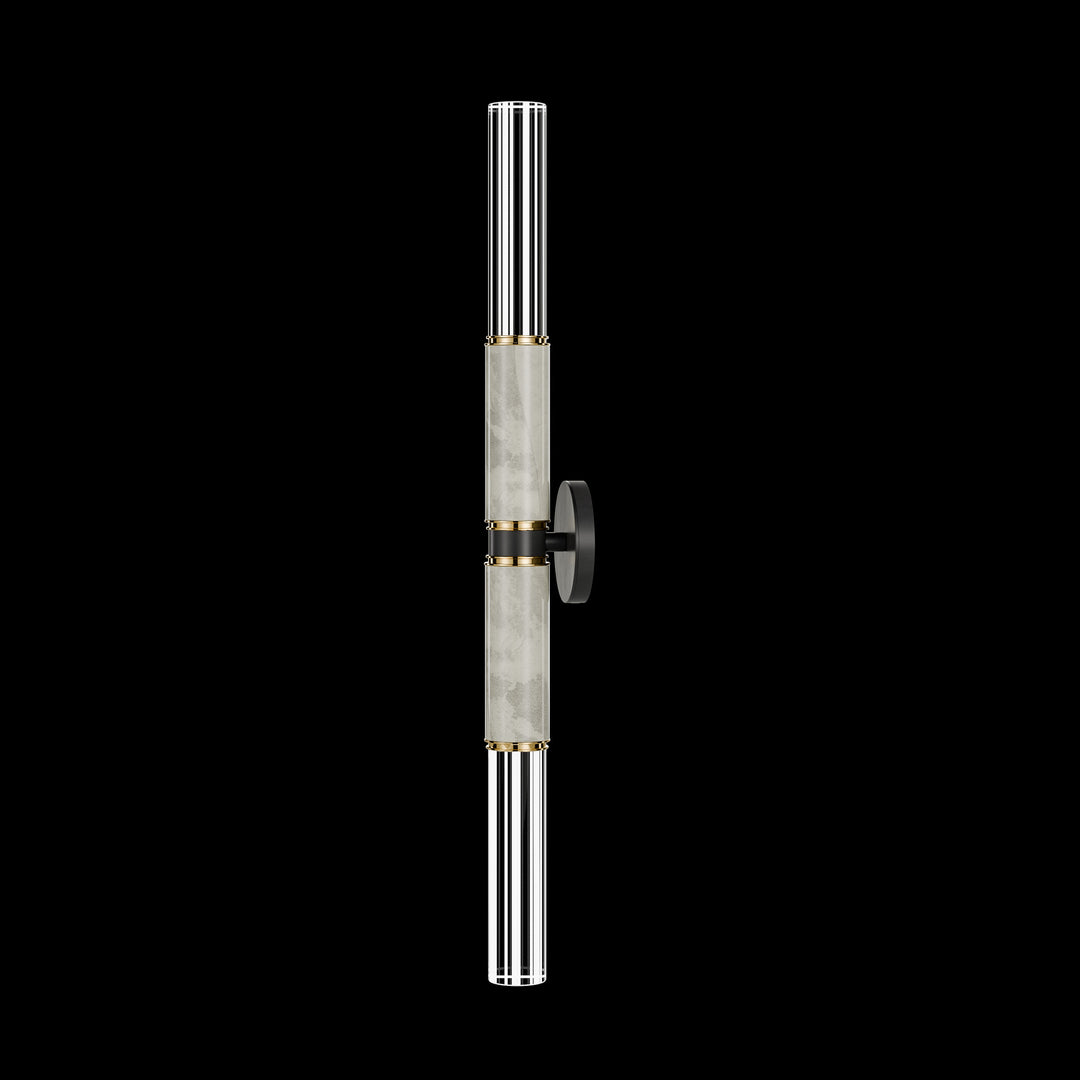 Fine Art Handcrafted Lighting Antonia 34"H Sconce in Standard Black Iron, Brass, Smoke (100020-112)