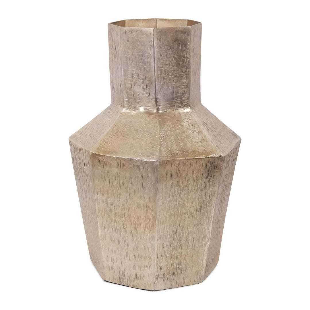 Howard Elliott Collection Etched Crossways Faceted Vase