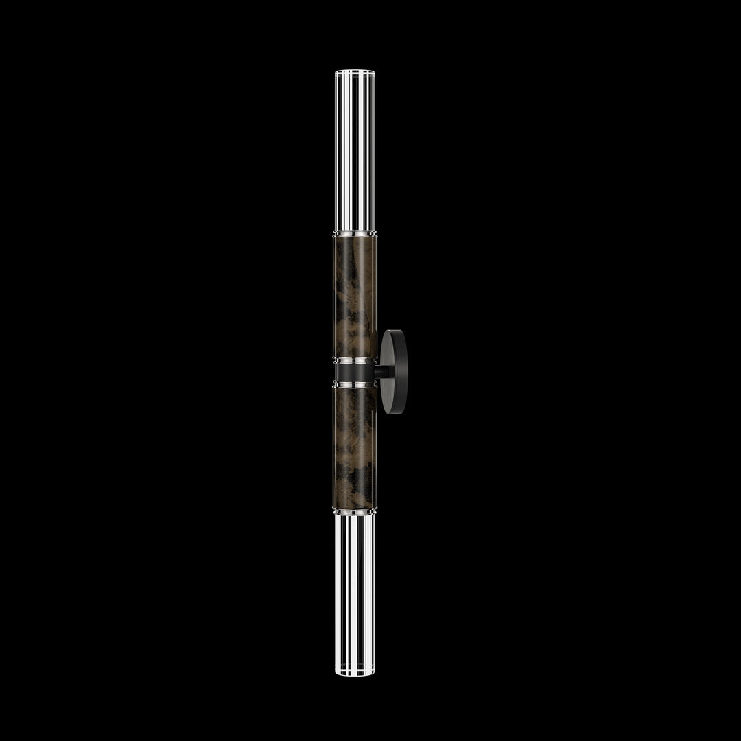 Fine Art Handcrafted Lighting Antonia 34"H Sconce in Standard Black Iron, Nickel, Charcoal (100020-121)