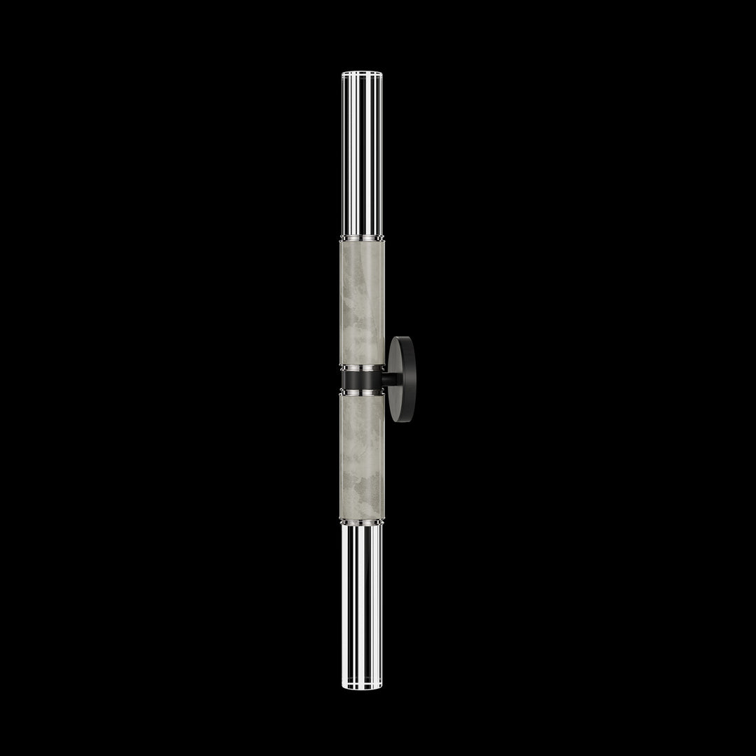 Fine Art Handcrafted Lighting Antonia 34"H Sconce in Standard Black Iron, Nickel, Smoke (100020-122)