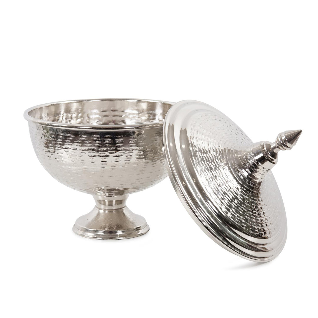 Howard Elliott Collection Hammered Em Dash Covered Urn, Large