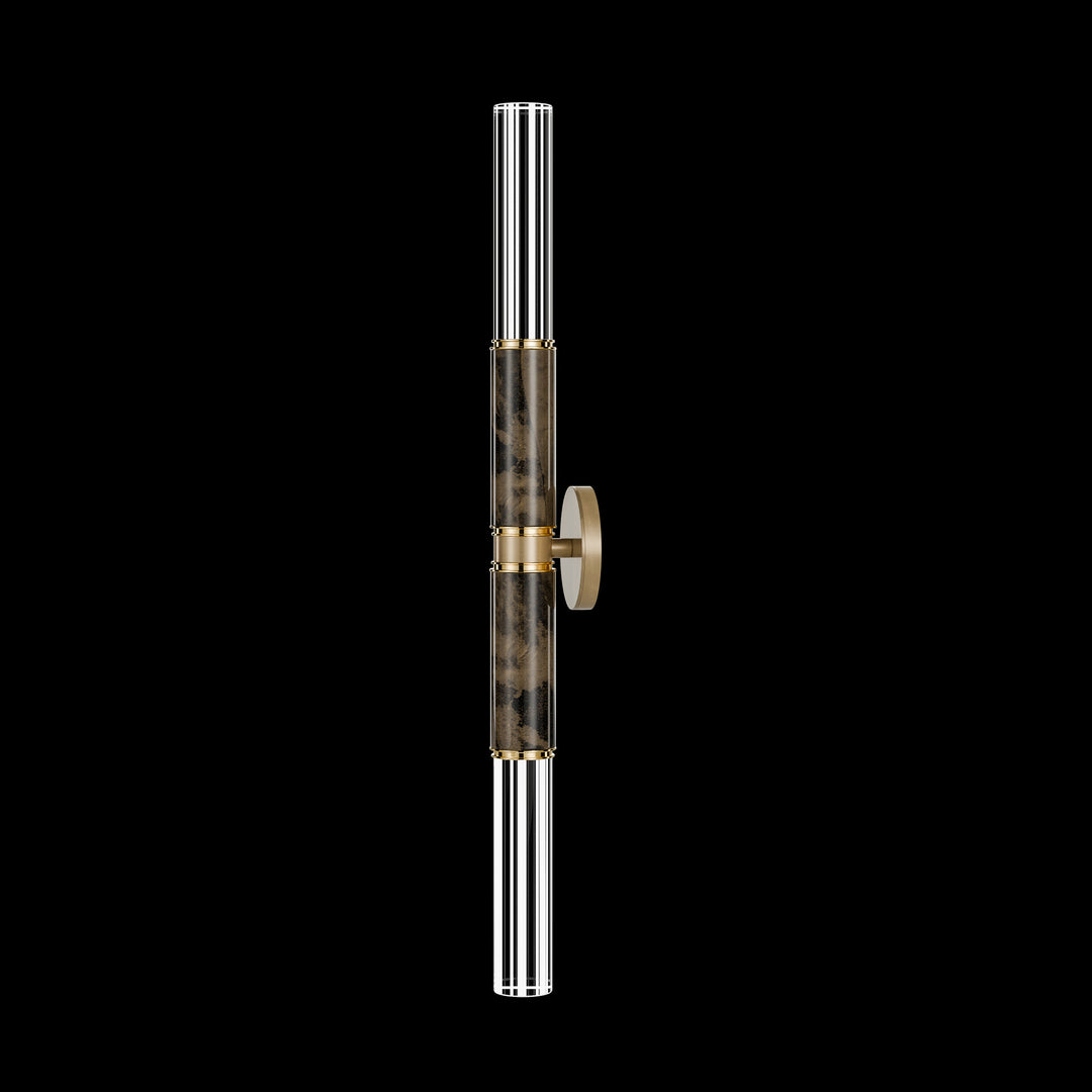 Fine Art Handcrafted Lighting Antonia 34"H Sconce in Standard Gold Leaf, Brass, Charcoal (100020-311)