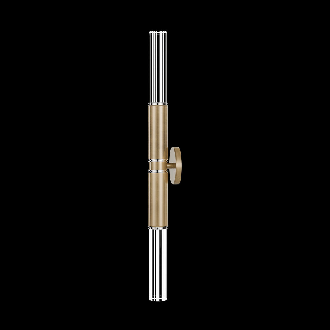 Fine Art Handcrafted Lighting Antonia 34"H Sconce in Standard Gold Leaf, Nickel, No Parchment/Same as Finish (100020-320)