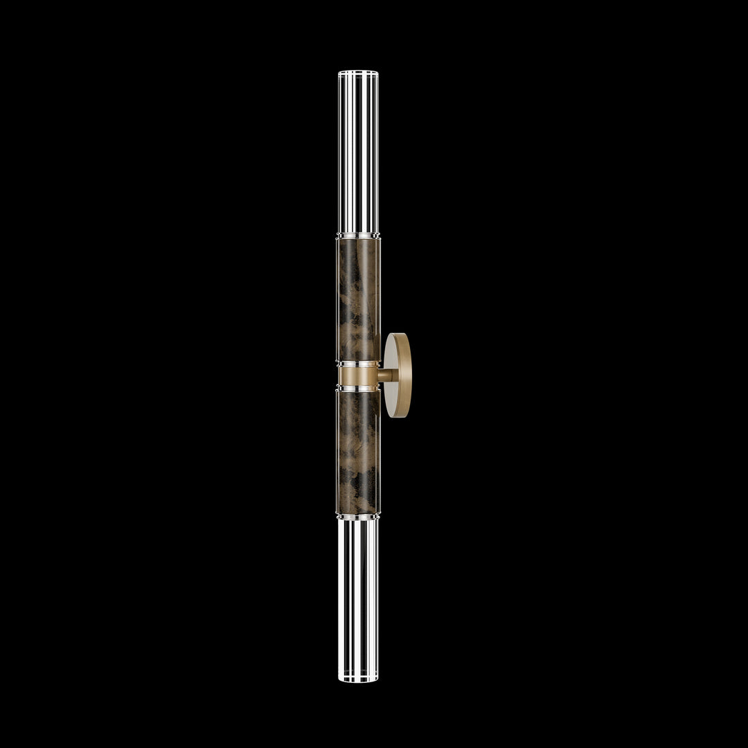 Fine Art Handcrafted Lighting Antonia 34"H Sconce in Standard Gold Leaf, Nickel, Charcoal (100020-321)