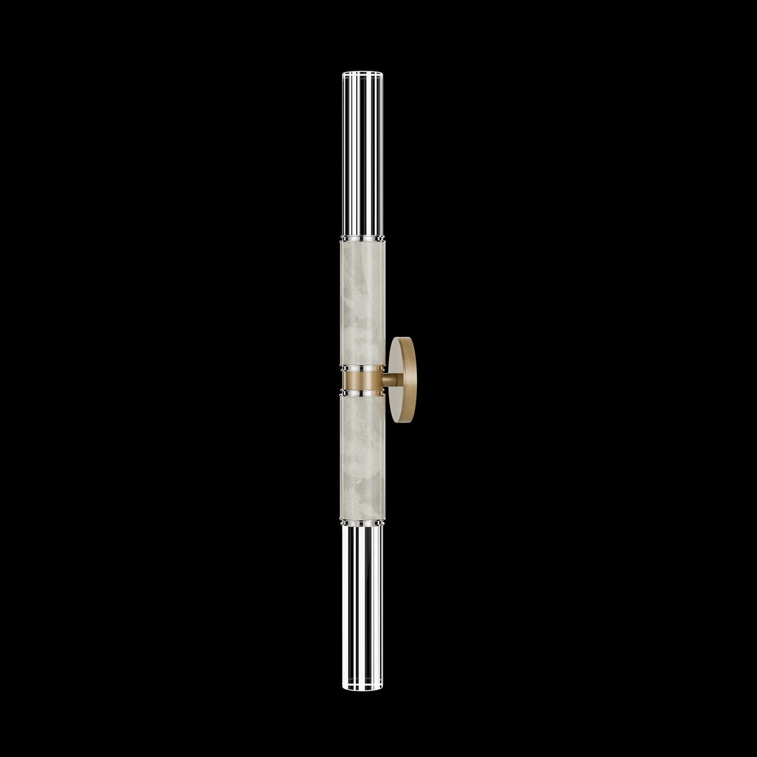 Fine Art Handcrafted Lighting Antonia 34"H Sconce in Standard Gold Leaf, Nickel, Smoke (100020-322)