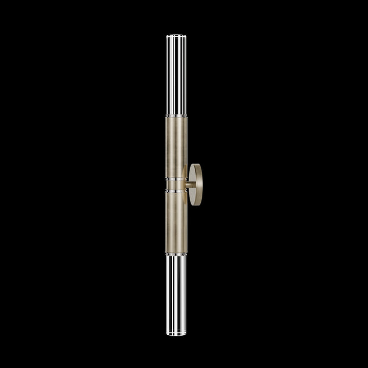 Fine Art Handcrafted Lighting Antonia 34"H Sconce in Standard Soft Gold Leaf, Nickel, No Parchment/Same as Finish (100020-520)