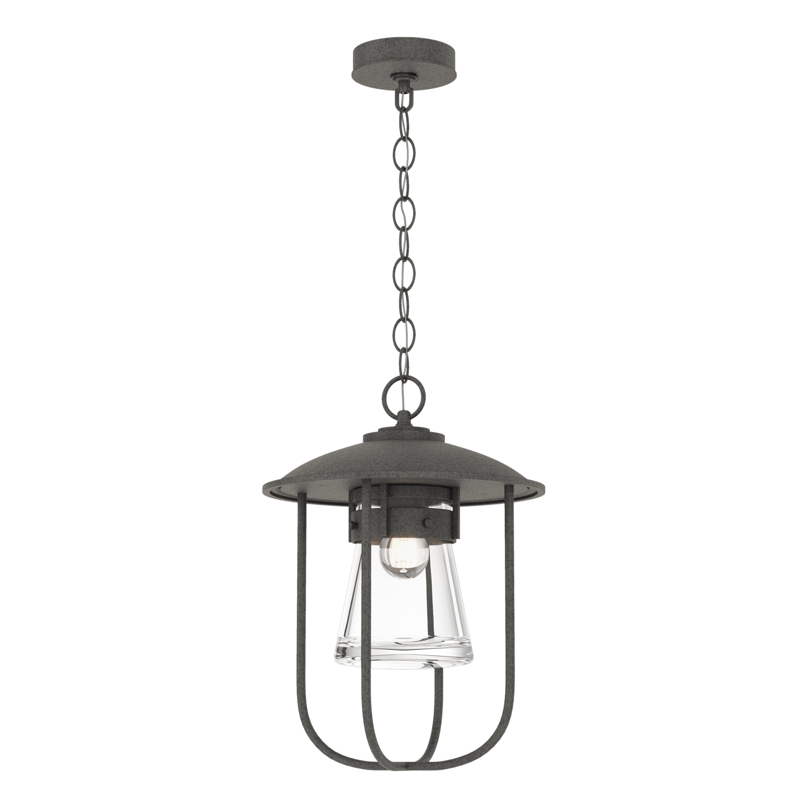 Hubbardton Forge Erlenmeyer Outdoor Pendant Outdoor Light Fixture l Hanging Hubbardton Forge Coastal Natural Iron Clear Glass (ZM) 