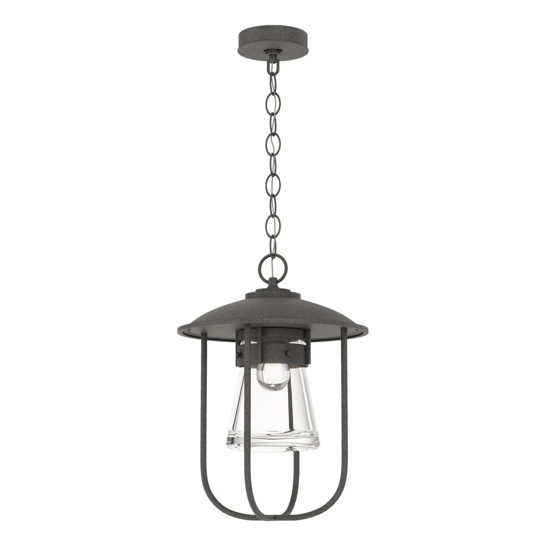 Hubbardton Forge Erlenmeyer Outdoor Pendant Outdoor Hanging Lights Hubbardton Forge Coastal Natural Iron Clear Glass (ZM) 