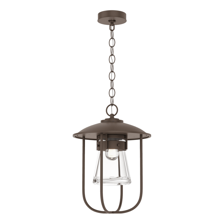 Hubbardton Forge Erlenmeyer Outdoor Pendant Outdoor Hanging Lights Hubbardton Forge Coastal Bronze Clear Glass (ZM) 