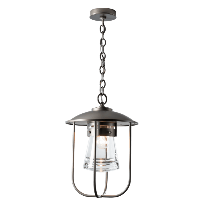 Hubbardton Forge Erlenmeyer Outdoor Pendant Outdoor Hanging Lights Hubbardton Forge Coastal Dark Smoke Clear Glass (ZM) 