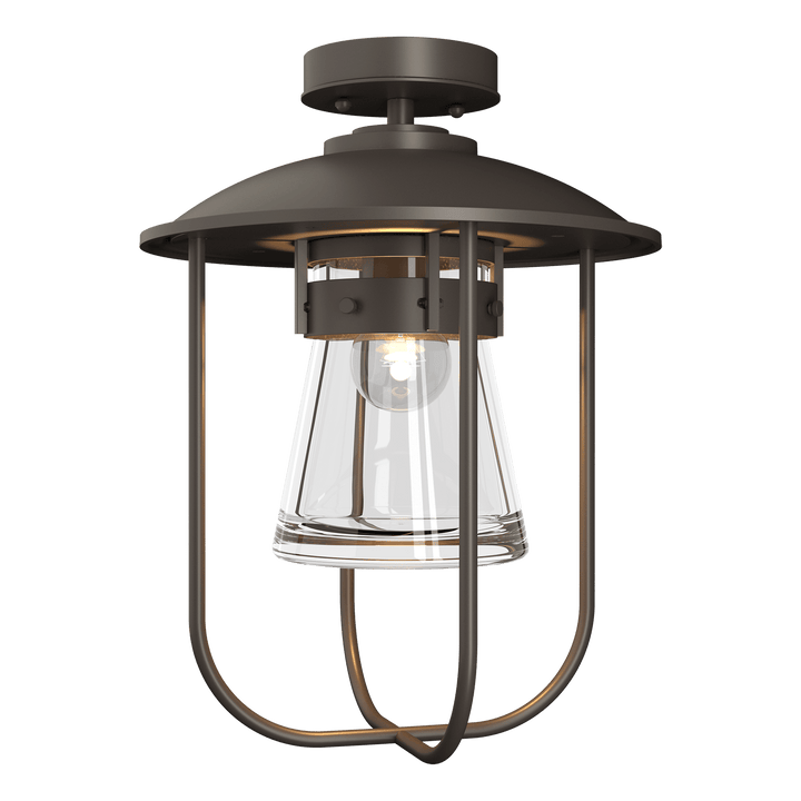 Hubbardton Forge Erlenmeyer Outdoor Semi-Flush Outdoor Wall Lights Hubbardton Forge Coastal Dark Smoke Clear Glass (ZM) 