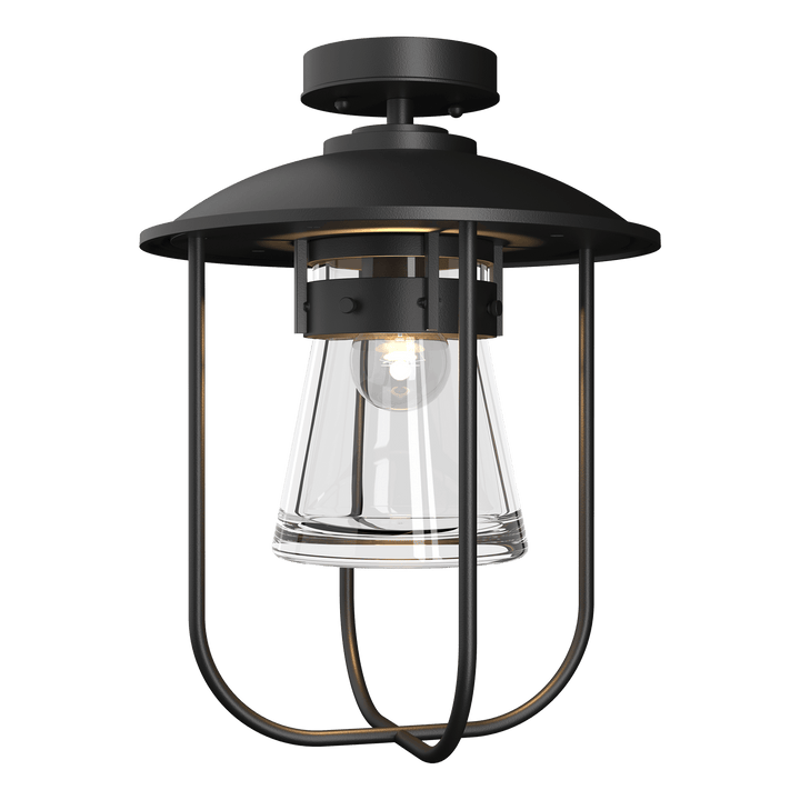 Hubbardton Forge Erlenmeyer Outdoor Semi-Flush Outdoor Wall Lights Hubbardton Forge Coastal Black Clear Glass (ZM) 