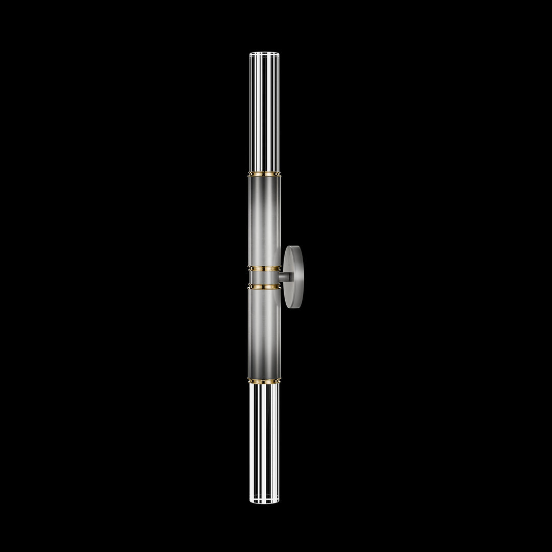 Fine Art Handcrafted Lighting Antonia 34"H Sconce in Soft Ombre Silver Leaf, Brass, No Parchment/Same as Finish (100020-710)