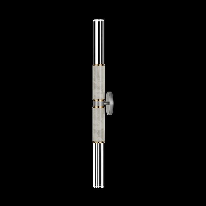 Fine Art Handcrafted Lighting Antonia 34"H Sconce in Soft Ombre Silver Leaf, Brass, Smoke (100020-712)