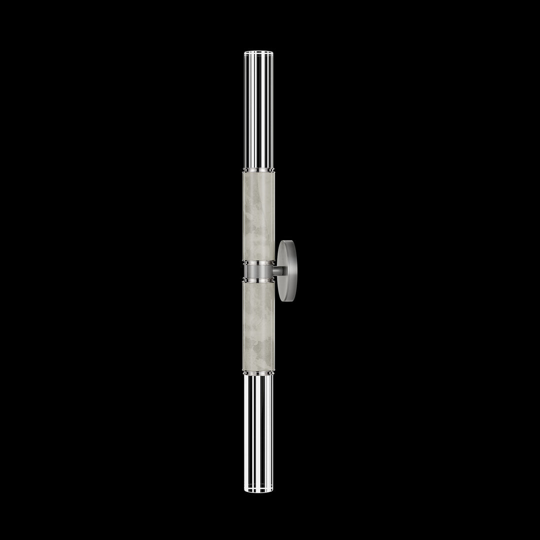 Fine Art Handcrafted Lighting Antonia 34"H Sconce in Soft Ombre Silver Leaf, Nickel, Smoke (100020-722)