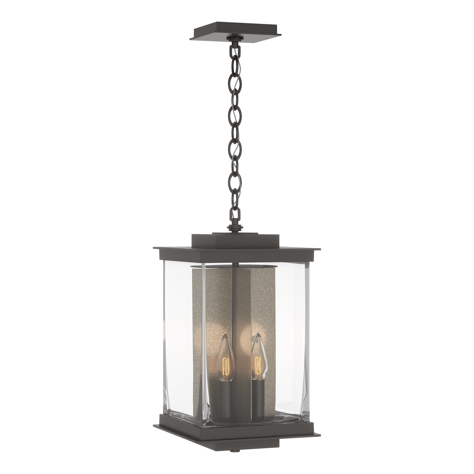 Hubbardton Forge Kingston Outdoor Large Lantern Outdoor l Wall Hubbardton Forge Coastal Oil Rubbed Bronze Clear Glass (ZM) Translucent Soft Gold