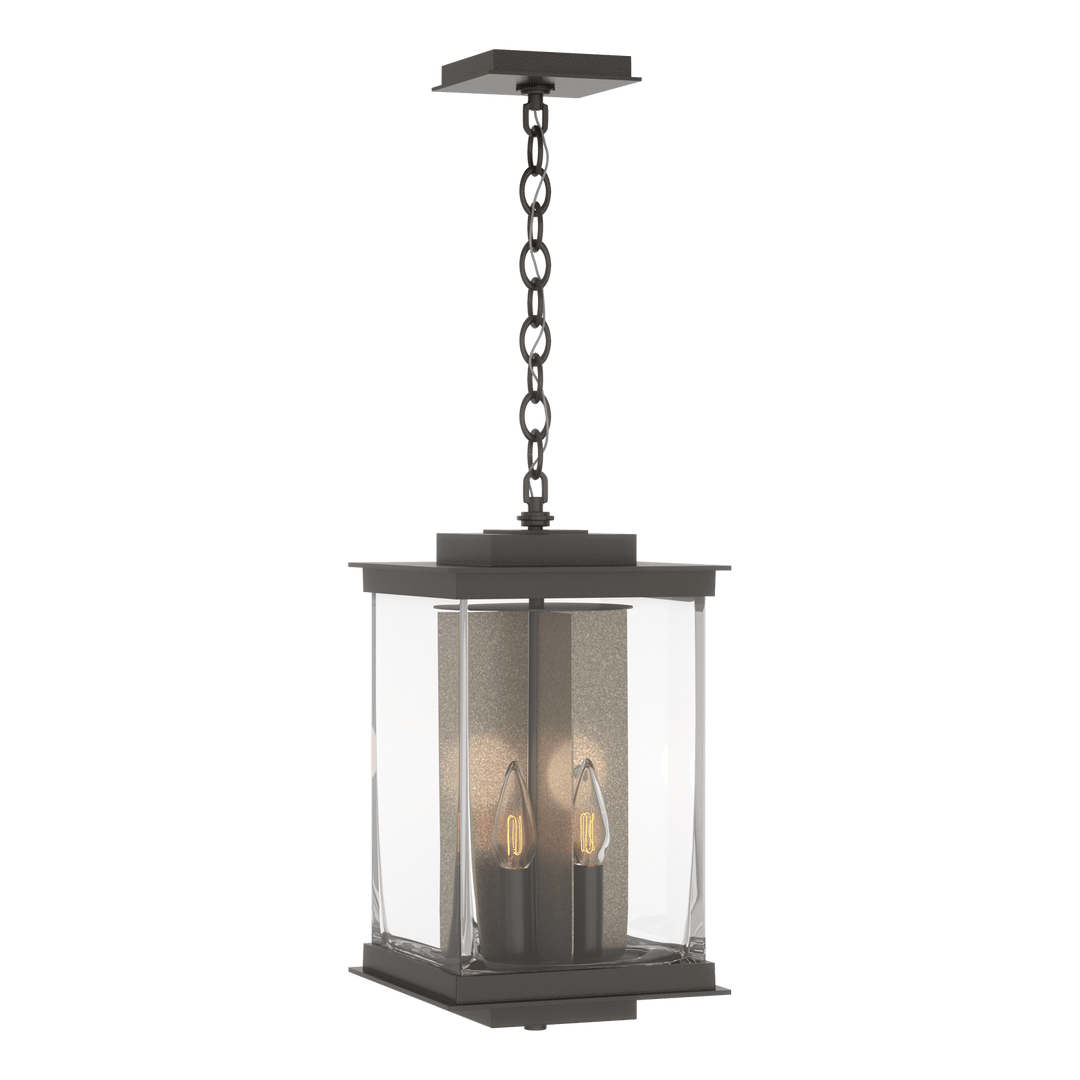 Hubbardton Forge Kingston Outdoor Large Lantern Outdoor Wall Lights Hubbardton Forge Coastal Oil Rubbed Bronze Clear Glass (ZM) Translucent Soft Gold