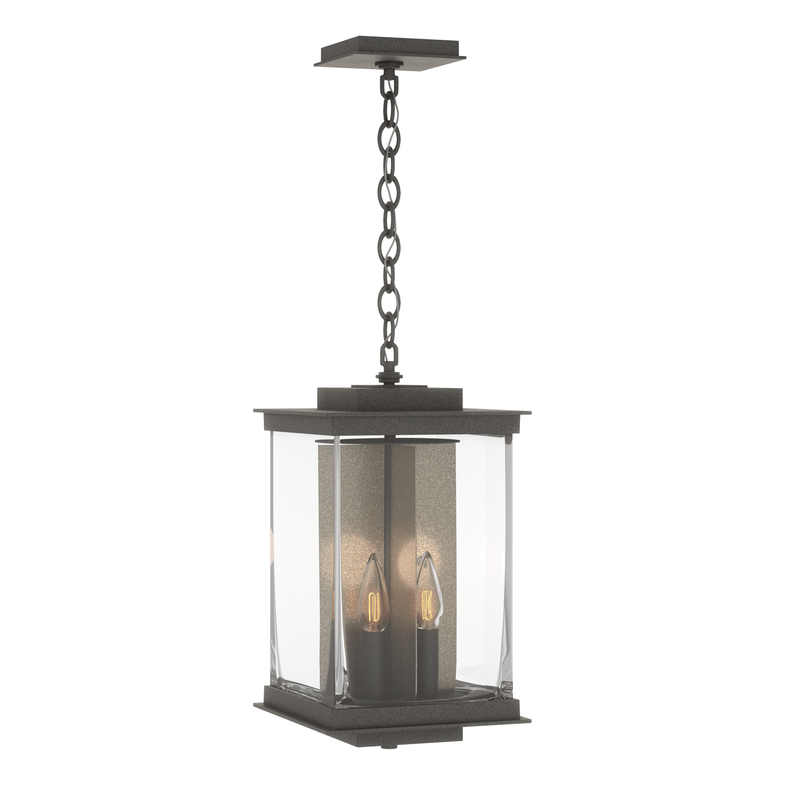 Hubbardton Forge Kingston Outdoor Large Lantern Outdoor l Wall Hubbardton Forge Coastal Natural Iron Clear Glass (ZM) Translucent Soft Gold