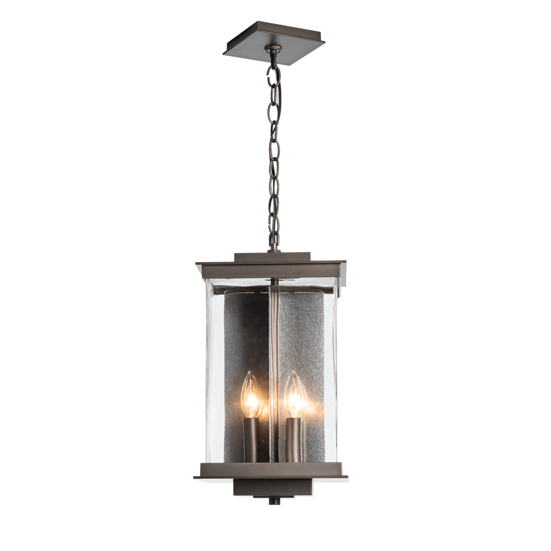 Hubbardton Forge Kingston Outdoor Large Lantern Outdoor Wall Lights Hubbardton Forge Coastal Bronze Clear Glass (ZM) Translucent Vintage Platinum