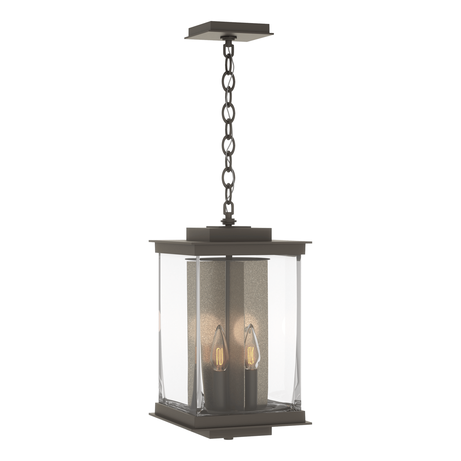 Hubbardton Forge Kingston Outdoor Large Lantern Outdoor l Wall Hubbardton Forge Coastal Dark Smoke Clear Glass (ZM) Translucent Soft Gold