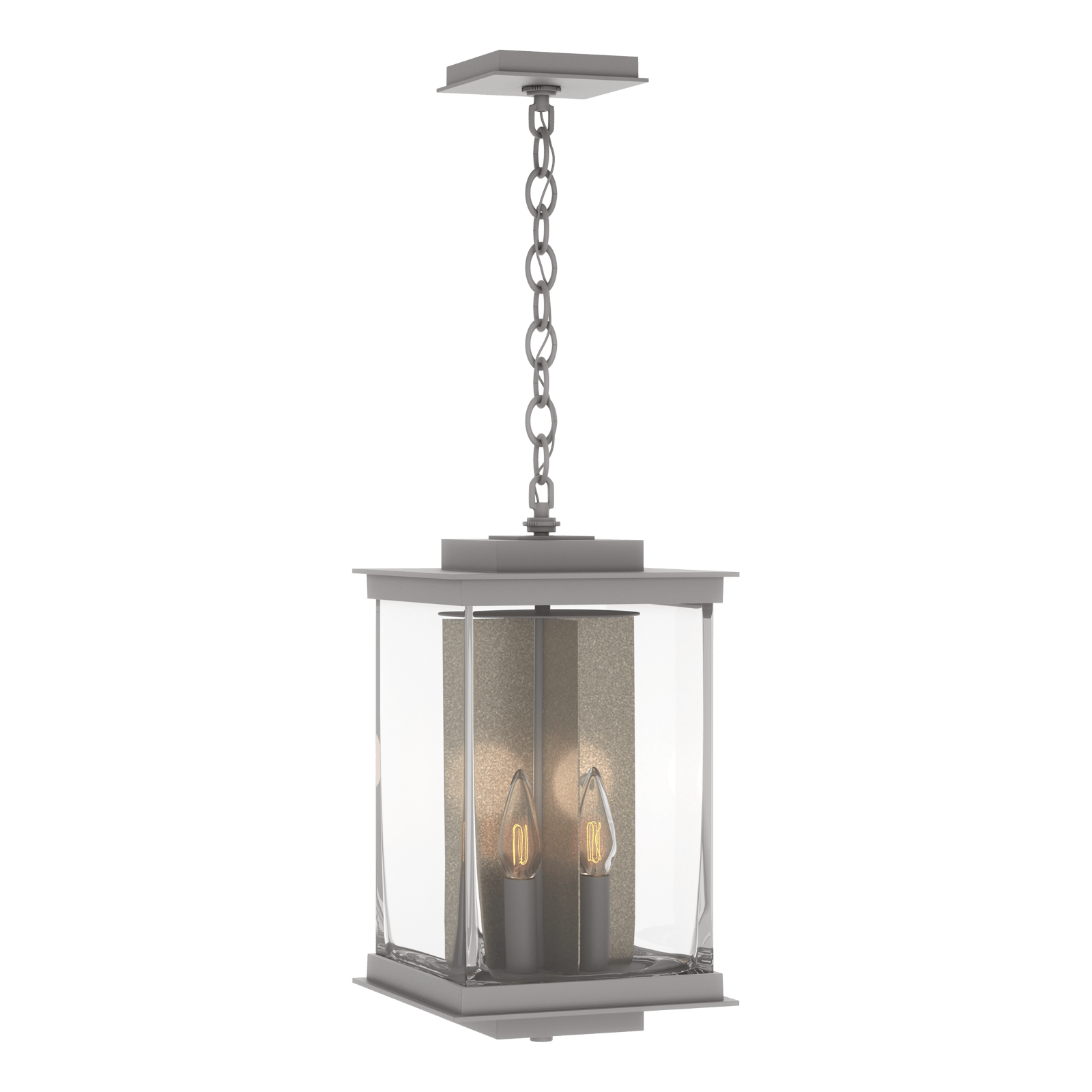Hubbardton Forge Kingston Outdoor Large Lantern Outdoor l Wall Hubbardton Forge Coastal Burnished Steel Clear Glass (ZM) Translucent Soft Gold