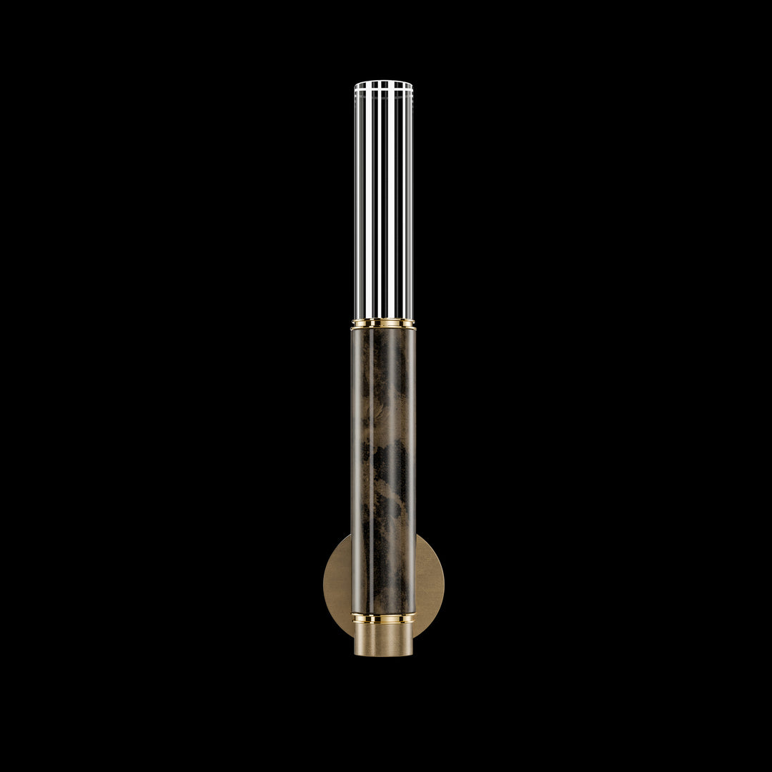 Fine Art Handcrafted Lighting Antonia 21.75"H Sconce in Standard Gold Leaf, Brass, Charcoal (100021-311)