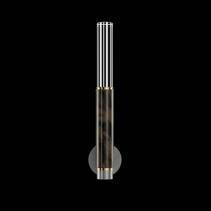 Fine Art Handcrafted Lighting Antonia 21.75"H Sconce in Standard Silver Leaf, Brass, Charcoal (100021-411)