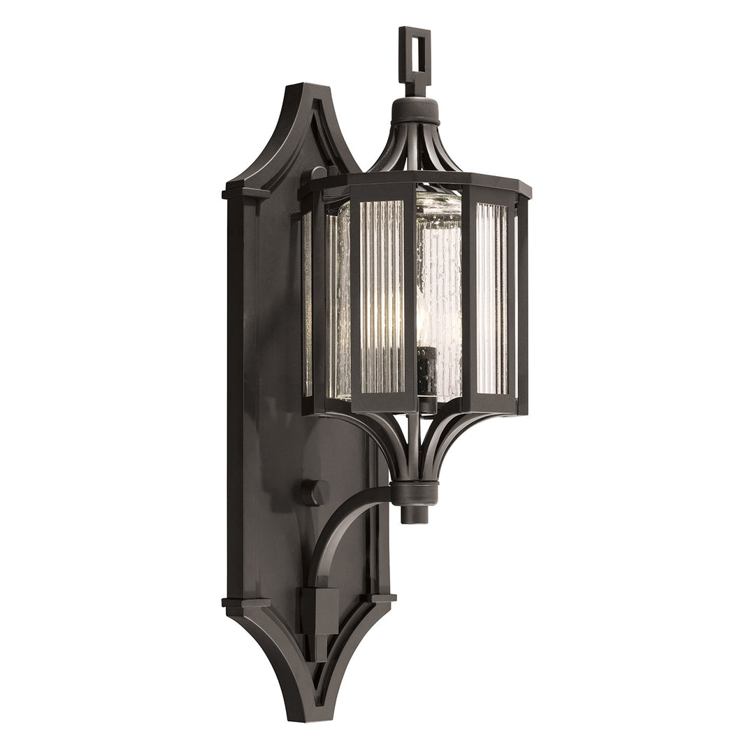 Fine Art Handcrafted Lighting Bristol 21.9"H Outdoor Wall Mount in Hand-Rubbed Black Iron (900381ST)