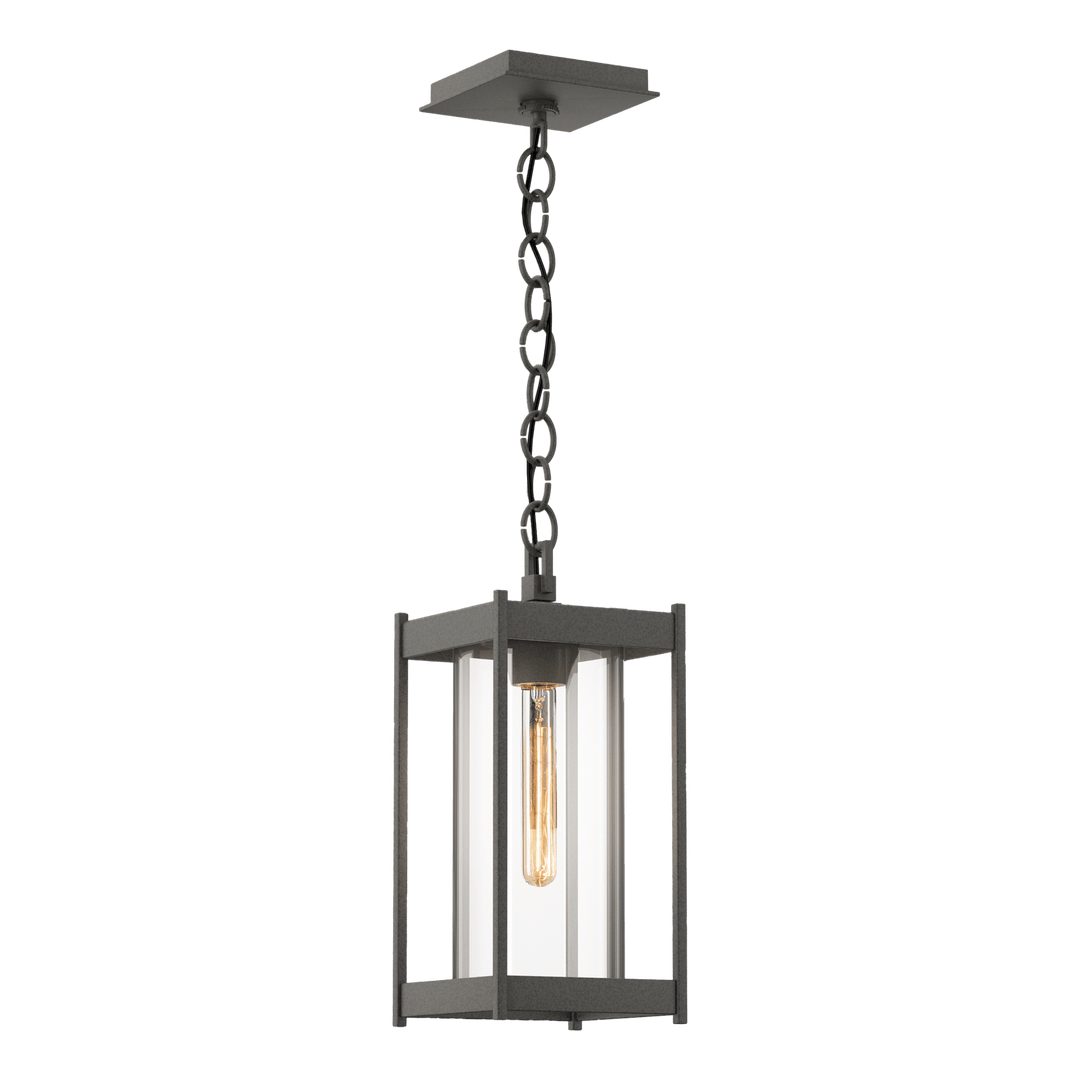 Hubbardton Forge Cela Medium Outdoor Lantern Outdoor Wall Lights Hubbardton Forge Coastal Natural Iron Clear Glass (ZM) 