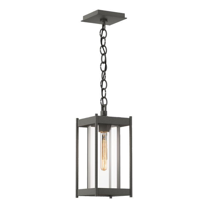 Hubbardton Forge Cela Medium Outdoor Lantern Outdoor Wall Lights Hubbardton Forge Coastal Natural Iron Clear Glass (ZM) 