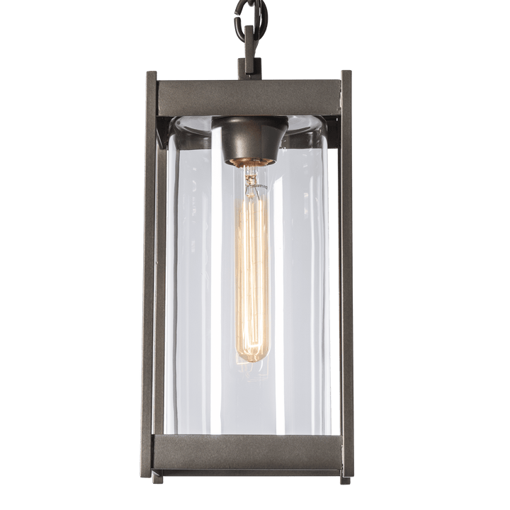 Hubbardton Forge Cela Medium Outdoor Lantern Outdoor Wall Lights Hubbardton Forge Coastal Black Clear Glass (ZM) 