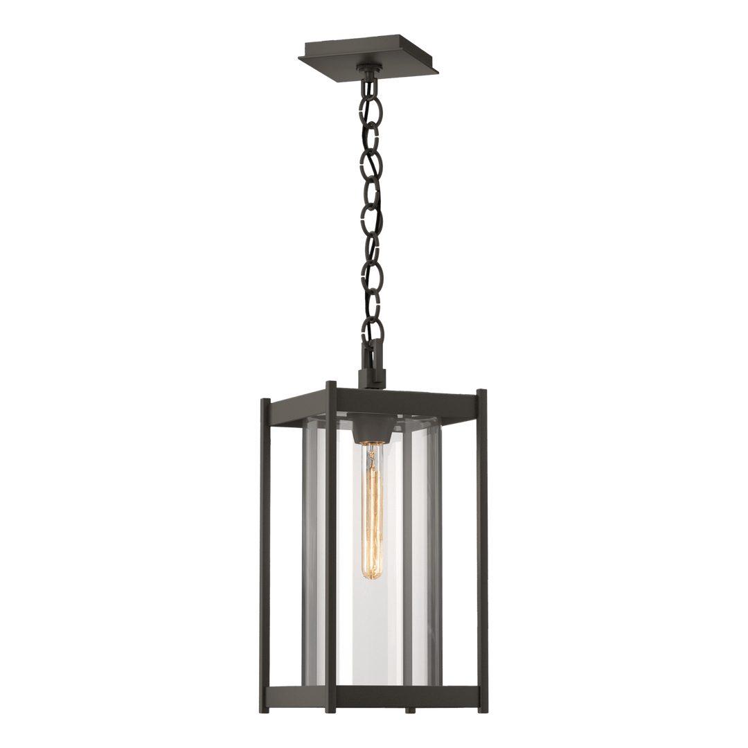 Hubbardton Forge Cela Large Outdoor Lantern Outdoor Wall Lights Hubbardton Forge Coastal Dark Smoke Clear Glass (ZM) 