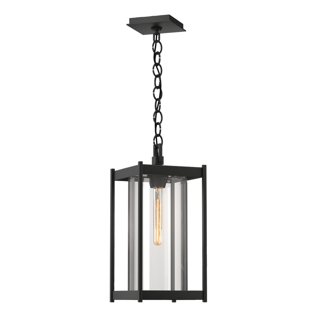 Hubbardton Forge Cela Large Outdoor Lantern Outdoor Wall Lights Hubbardton Forge Coastal Black Clear Glass (ZM) 