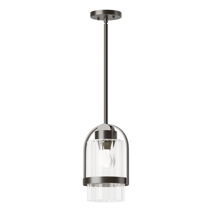 Hubbardton Forge Alcove Outdoor Pendant Outdoor Hanging Lights Hubbardton Forge Coastal Oil Rubbed Bronze Clear Glass (ZM) 