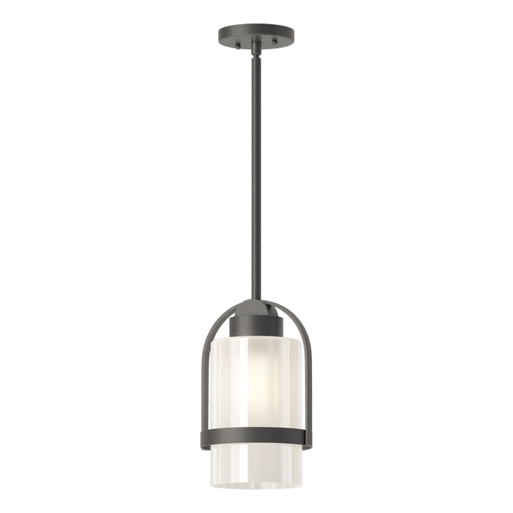 Hubbardton Forge Alcove Outdoor Pendant Outdoor Hanging Lights Hubbardton Forge Coastal Natural Iron Frosted Glass (FD) 