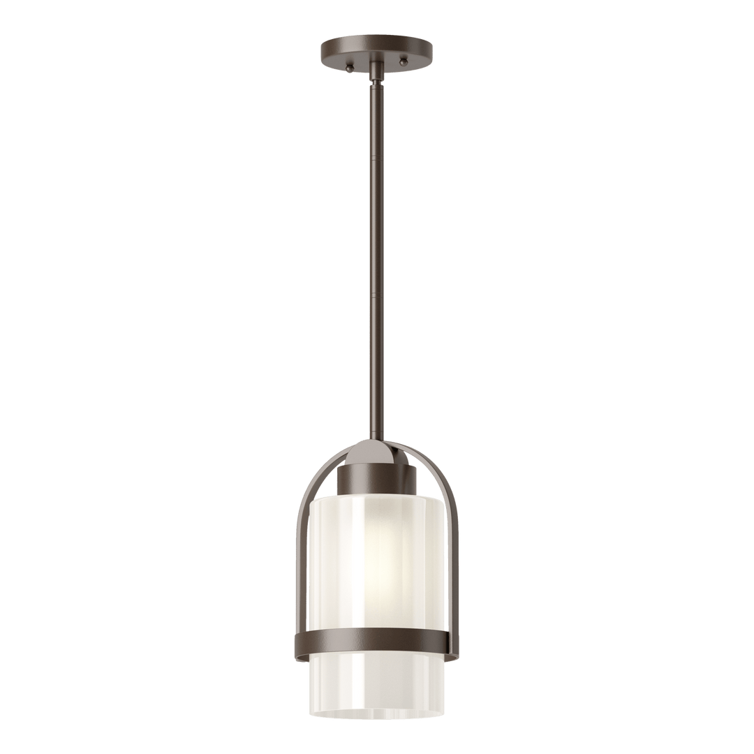 Hubbardton Forge Alcove Outdoor Pendant Outdoor Hanging Lights Hubbardton Forge Coastal Bronze Frosted Glass (FD) 