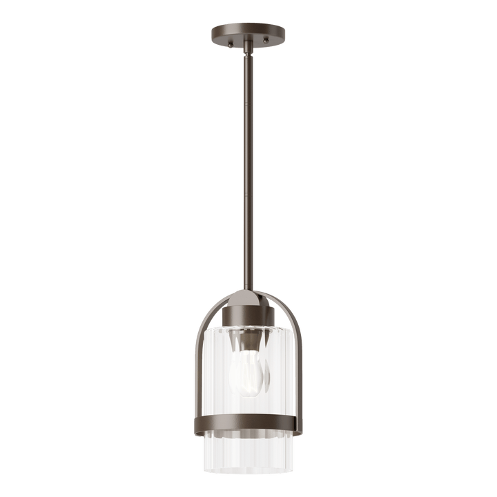 Hubbardton Forge Alcove Outdoor Pendant Outdoor Hanging Lights Hubbardton Forge Coastal Bronze Clear Glass (ZM) 