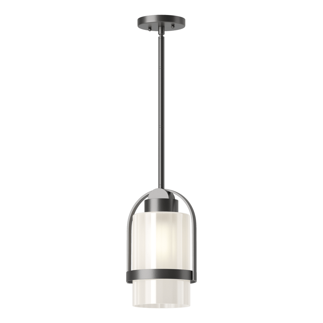 Hubbardton Forge Alcove Outdoor Pendant Outdoor Hanging Lights Hubbardton Forge Coastal Black Frosted Glass (FD) 