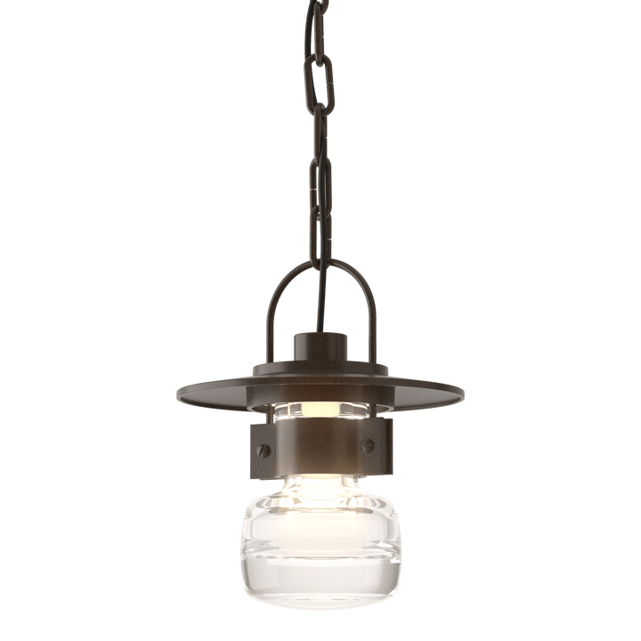 Hubbardton Forge Mason Small Outdoor Ceiling Fixture Outdoor Wall Lights Hubbardton Forge Coastal Oil Rubbed Bronze Clear Glass (ZM) 