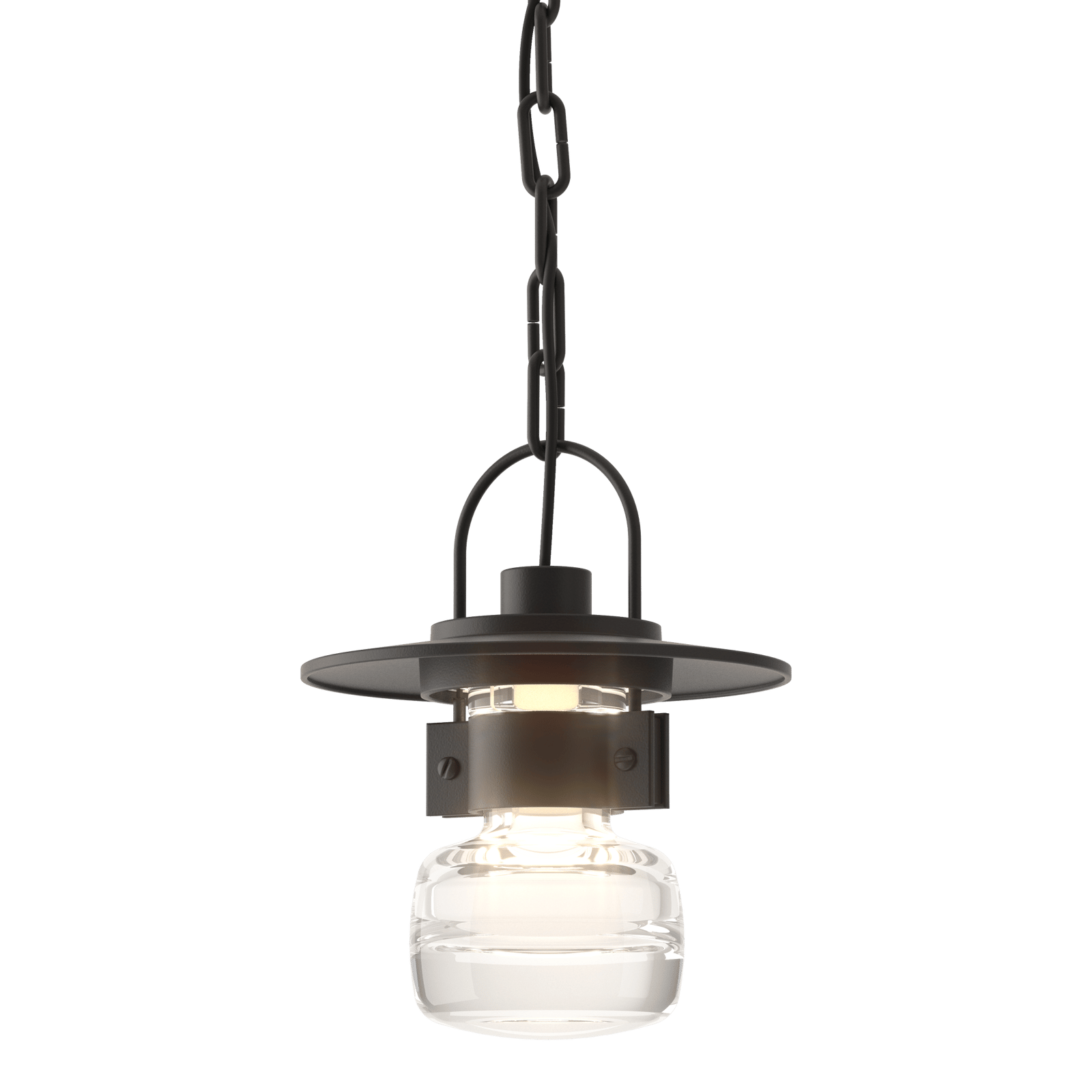 Hubbardton Forge Mason Small Outdoor Ceiling Fixture Outdoor l Wall Hubbardton Forge Coastal Black Clear Glass (ZM) 
