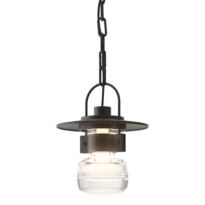 Hubbardton Forge Mason Small Outdoor Ceiling Fixture Outdoor Wall Lights Hubbardton Forge Coastal Black Clear Glass (ZM) 